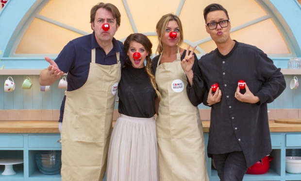 Jonathan Ross, Zoella, Abbey Clancy and Gok Wan in The Great Comic Relief Bake Off