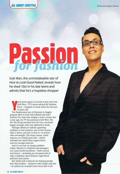 Gok Wan interview in All About Health - page 1